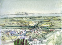 Looking over the South Wall above the valley of Camucia 
