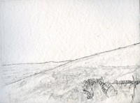 Above the valley north of Cortona where the two ranges converge.  Near the capella Benvigliotti.