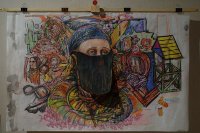 Jessica Wohl and I worked on both ob- and reverse of this Portrait of me -  She started it.